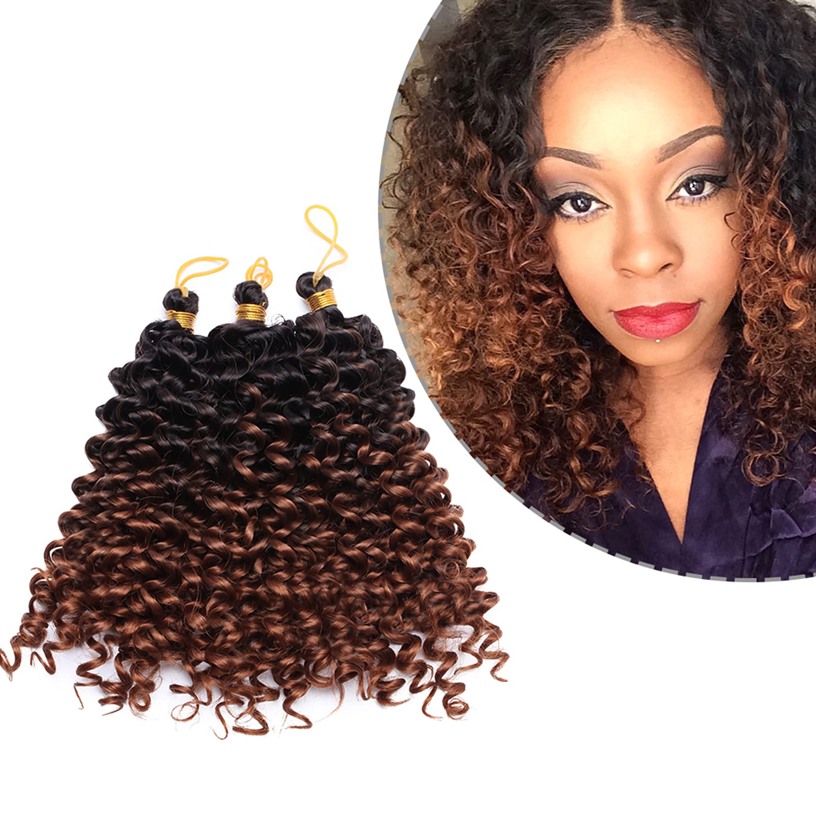 20cm - Silk-co Trenzas Africanas Extensiones Dreadlocks Fibra de Alta Temperatura Crochet Twist Braiding Kanekalon Cabello [# Marrón oscuro a Marrón Rojizo] - 35g