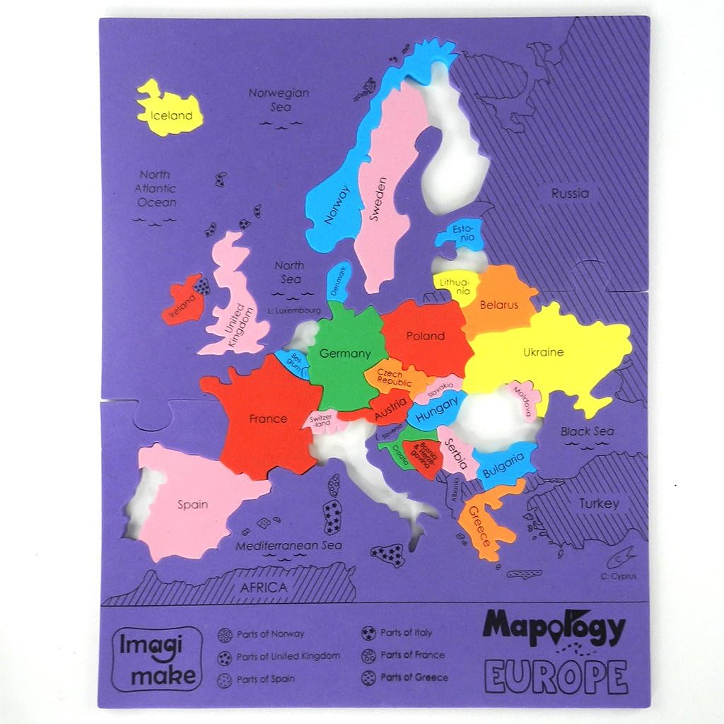 Imagimake Mapology: Europe Map Puzzle for Baby