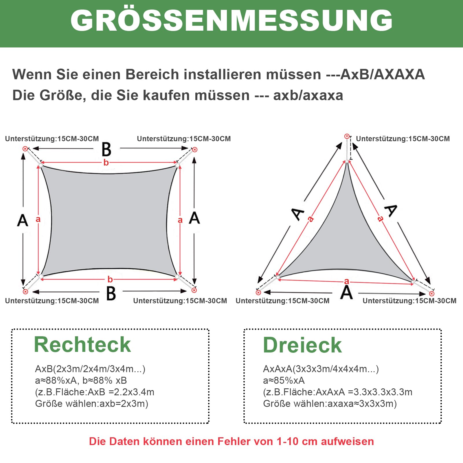 AXT SHADE Sonnensegel Wasserdicht Rechteckig 2x2,5m Wetterschutz Sonnenschutz PES Polyester mit UV Schutz für Terrasse Balkon Garten-Grau Anthrazit