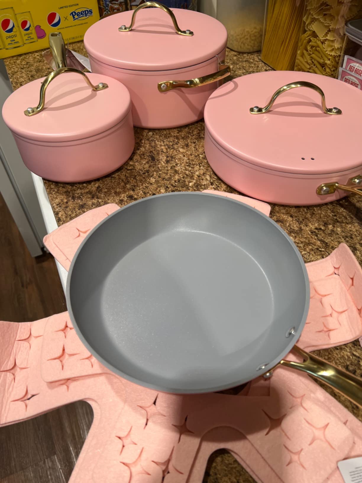 22/mo Finance Paris Hilton Iconic Nonstick Pots and Pans Set, Multilayer Nonstick Coating