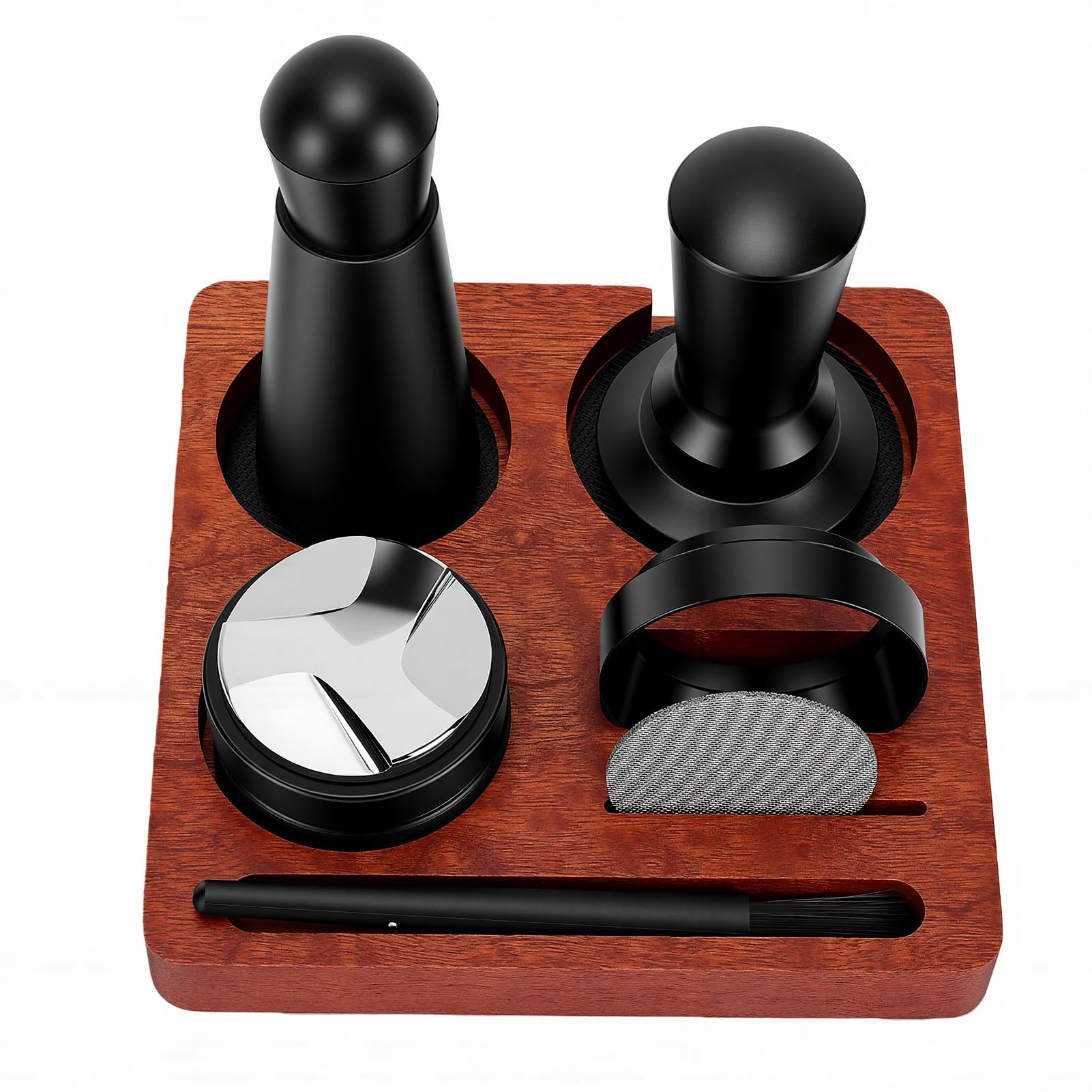 Topiky Kaffeemaschinen-Zubehörset, Kaffee-Tamperstation mit 51-mm-Tamper, Nadel-Kaffeeverteiler, Dosiertrichter, Puck-Sieb, Kaffeewerkzeuge für Siebträger