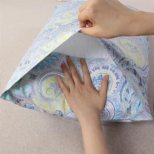 Miniatura 5 de URBONUR Juego de 2 fundas de almohada 100% algodón tamaño estándar bohemio bohemio fundas de almohada suaves y transpirables fundas de almohada