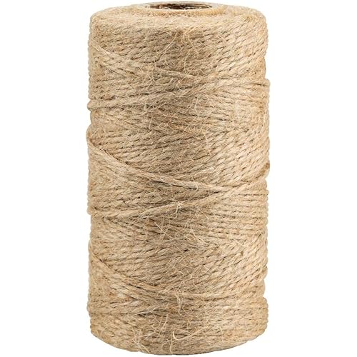 KINGLAKE 328 Feet Natural Jute Twine Best Arts Crafts Gift Twine Christmas Twines Durable Packing String, Brown