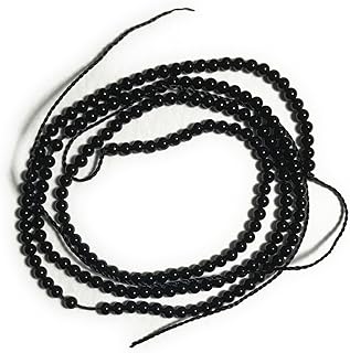 【天然石】ブラックオニキス丸玉ビーズ2mm（1連約40cm）