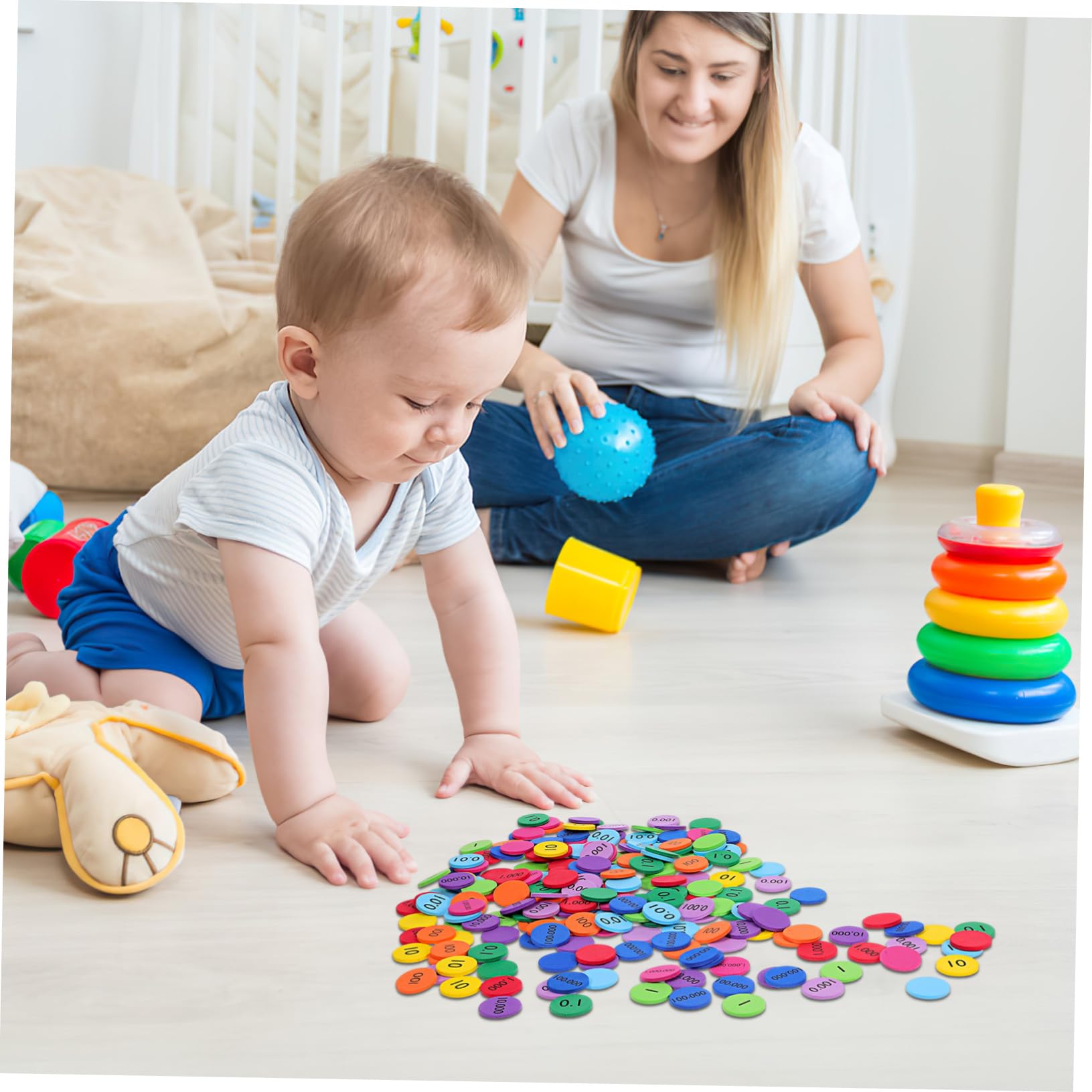 4 Set Dischi Posizionale Colorati in Eva Materiale Sicuro E Durevole Didattico Per Scuola Educativi Per Apprendimento Matematica E Cognizione 300 Pezzi*4