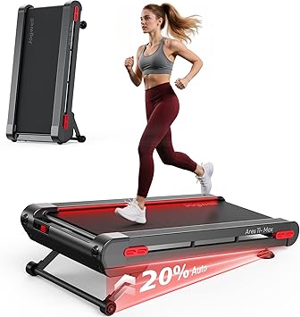 Jogwell Walking Pad Treadmill with 12%/20% Auto Incline, 3.5HP Brushless Ultra-Quiet, Under Desk Treadmill for Home Office, 400 LBS Capacity, 30% Wider Deck, Vertical Storage