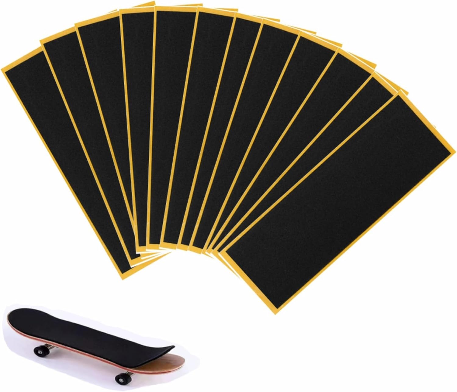 WINDIR 24Pcs Foam Grip Tape for Fingerboards,38 * 110mm Professional Black Wooden MiNi Skateboards (24pcs)