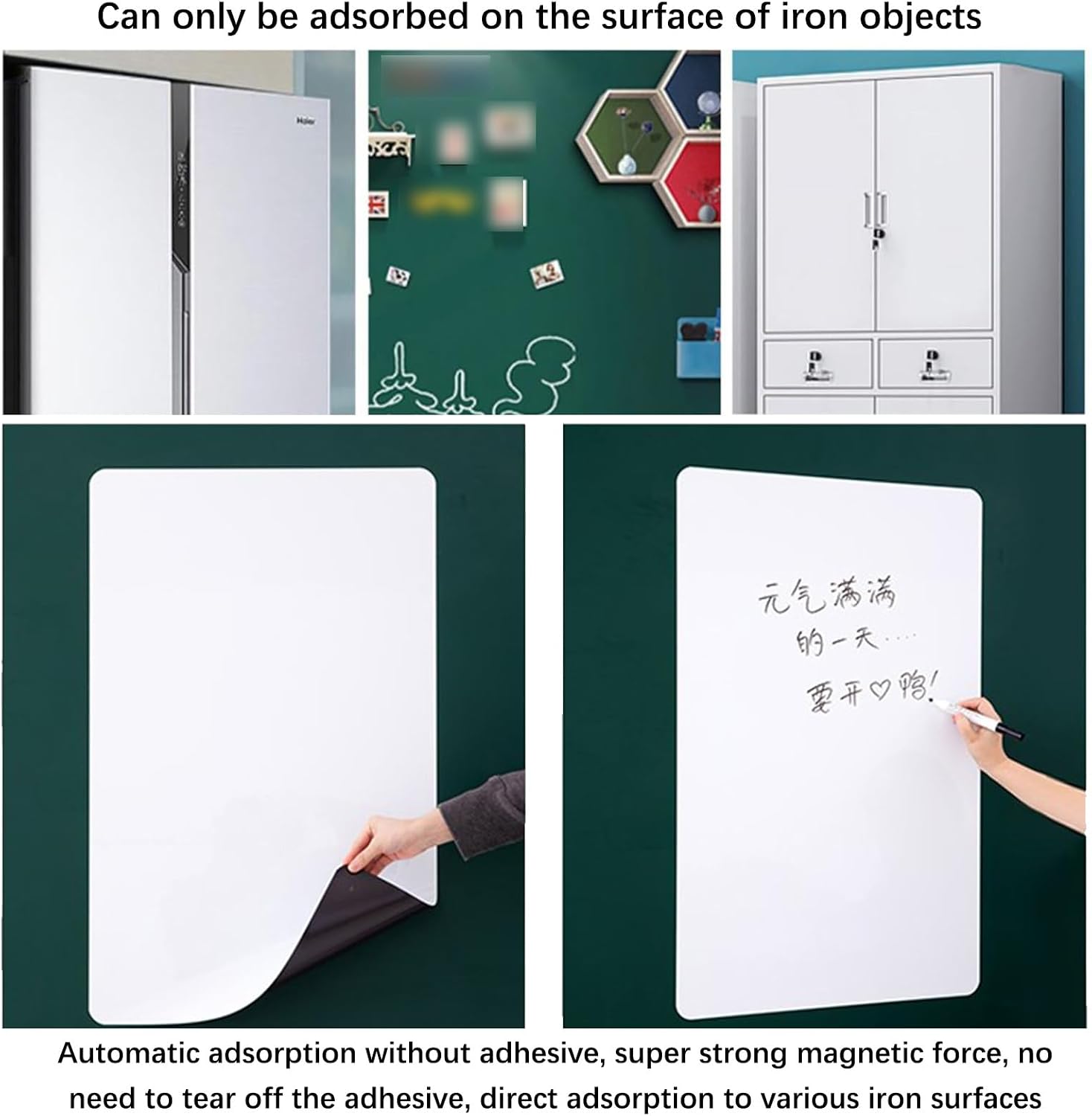 Magnetic Whiteboard Paper, Dry Erase Boards, Home School Playroom Office Static Whiteboards Sheets, Erasable Message Board, Self-Adhesive Whiteboard Sticker Roll ( Color : Green , Size : 34.65x46.46in