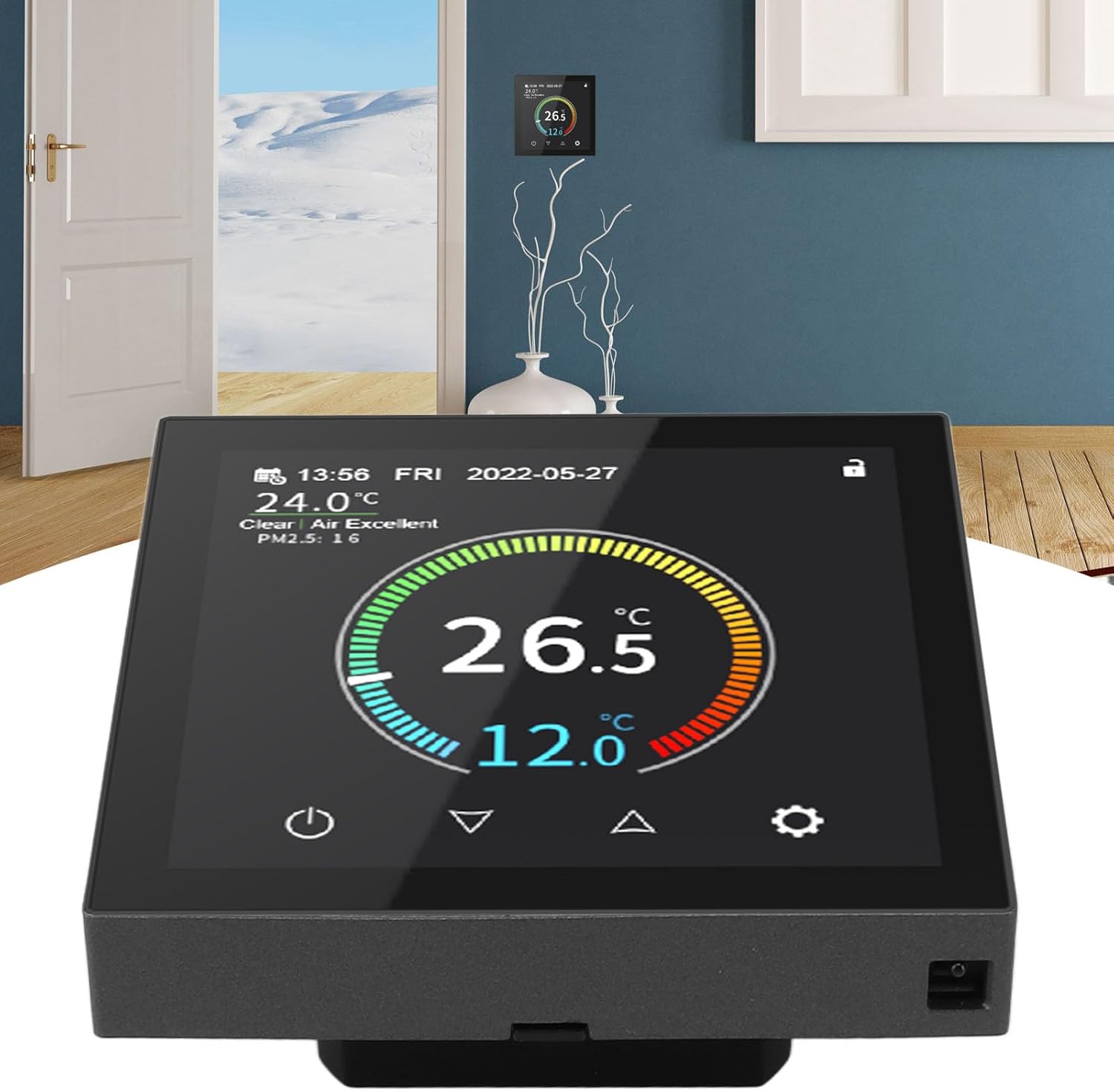 Kikumi Digital Thermostat WiFi Accurate High Resolution Good Flame Retardant Smart Thermostat for Home Room Office 90-240V