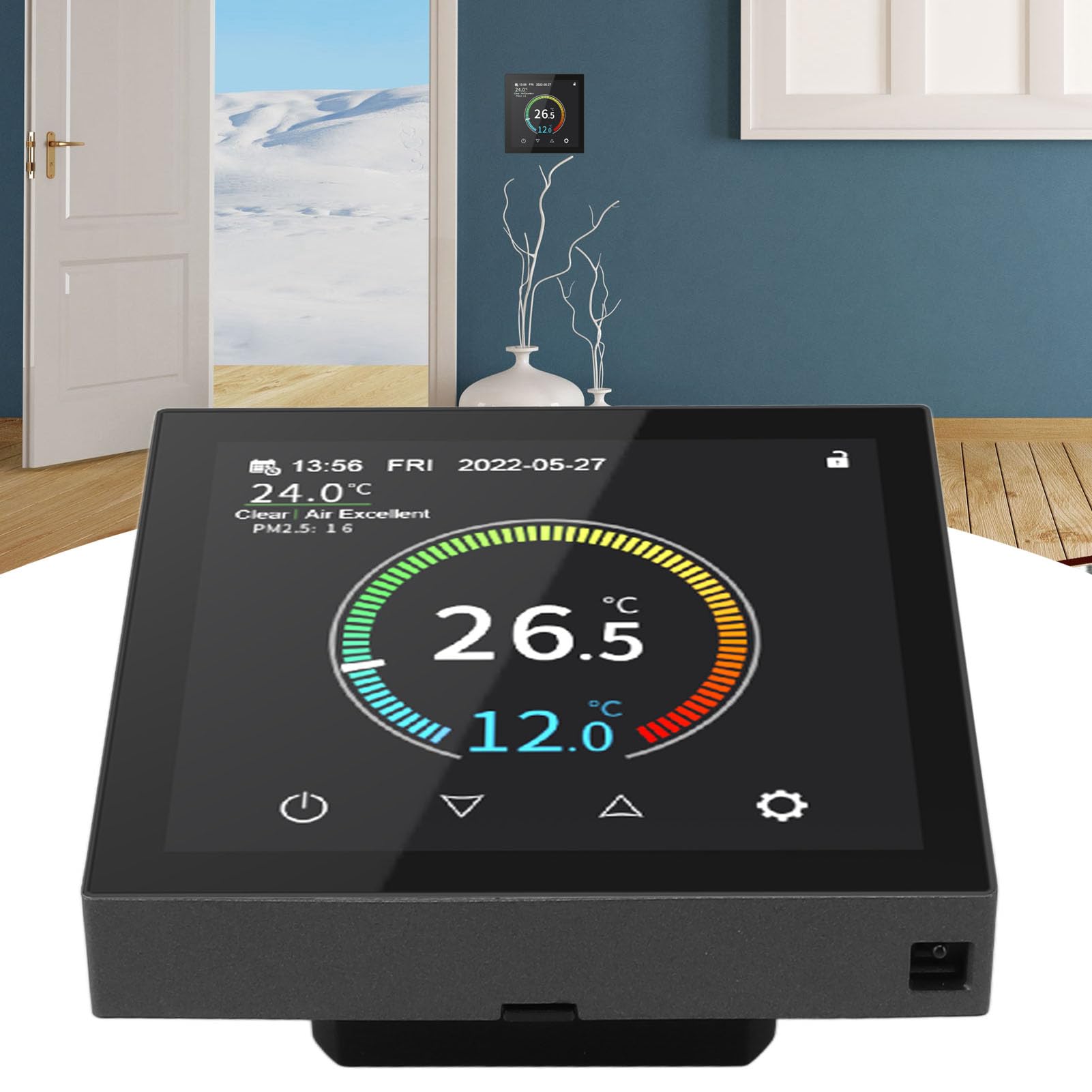 Chrees Termostato Digital WiFi Termostato de Calefacción por Suelo Radiante Ignífugo para la Habitación del Hogar