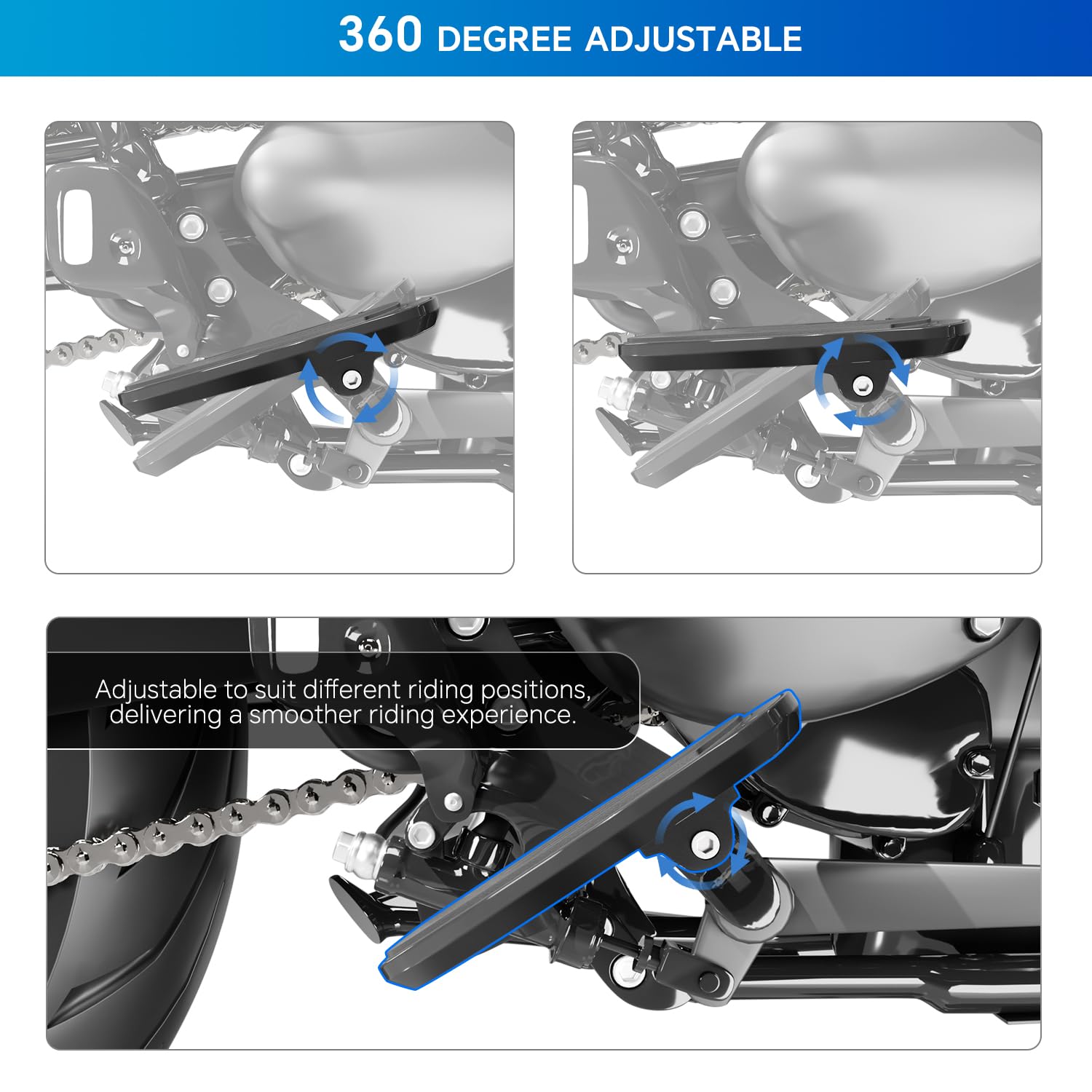 CNC Motorrad Fußstütze Für Vulcan S 650 VN650 EN650 VulcanS650, Verstellbare rutschfeste Motorrad-Vorderfußpedal Trittbretter Passagier Fußrasten