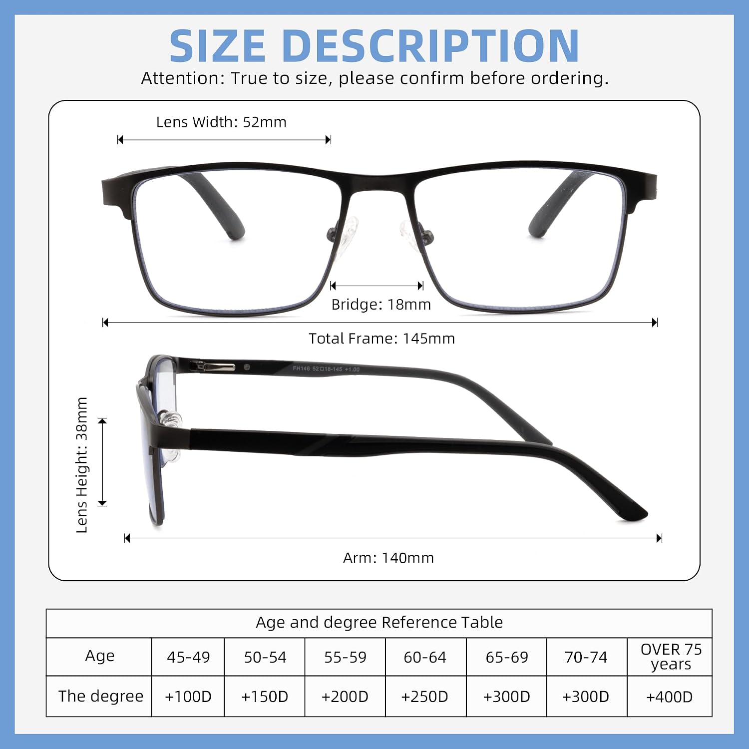 3 Pack Metal Reading glasses for Men, Blue Light Blocking Mens Readers with Comfortable Rubber Legs Spring Hinge