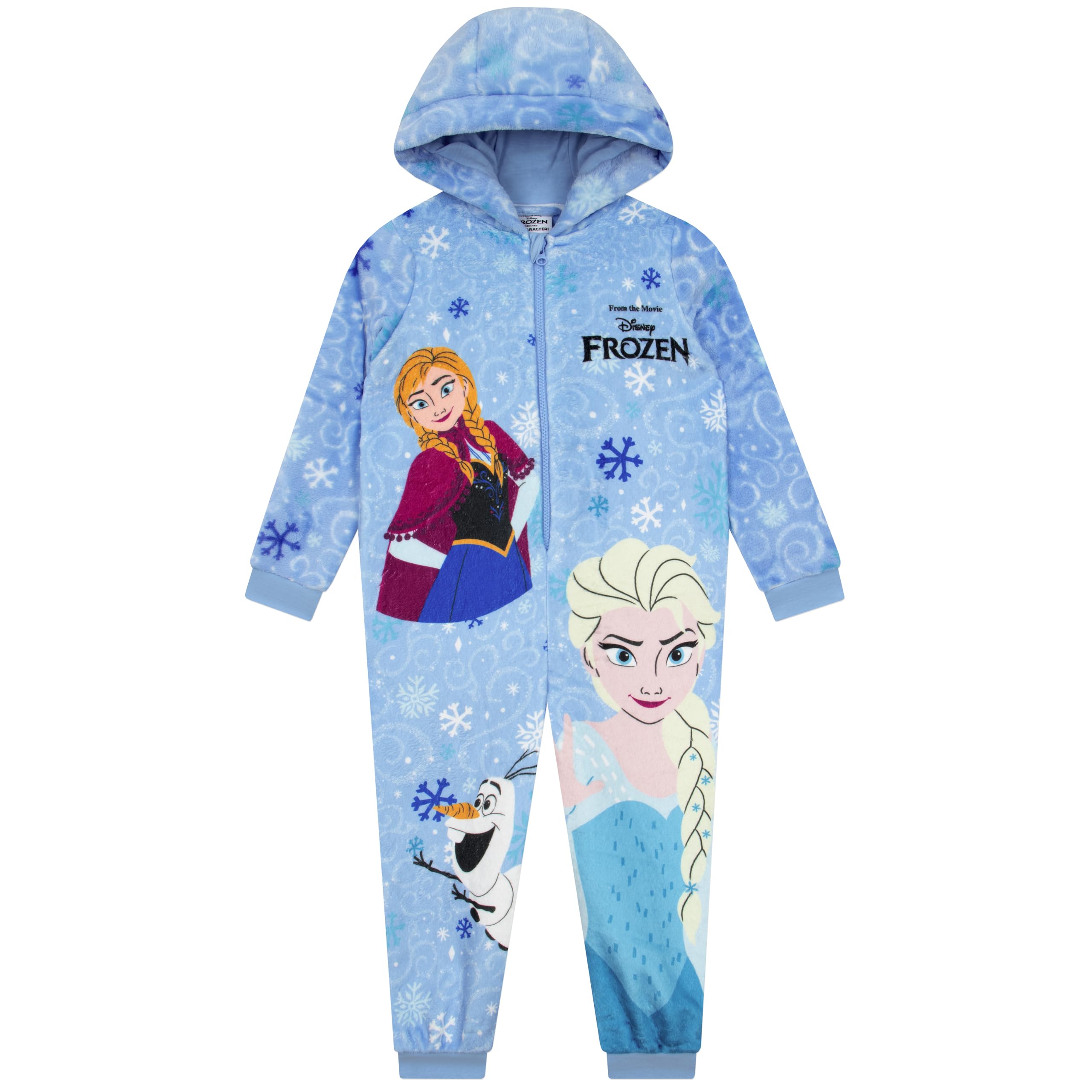 Disney Frozen Onesie Mädchen, Kuscheliger ELSA Schlafanzug Mädchen, Fleece Schlafoverall Kinder, Anna & ELSA Onesie Kinder Für Winter
