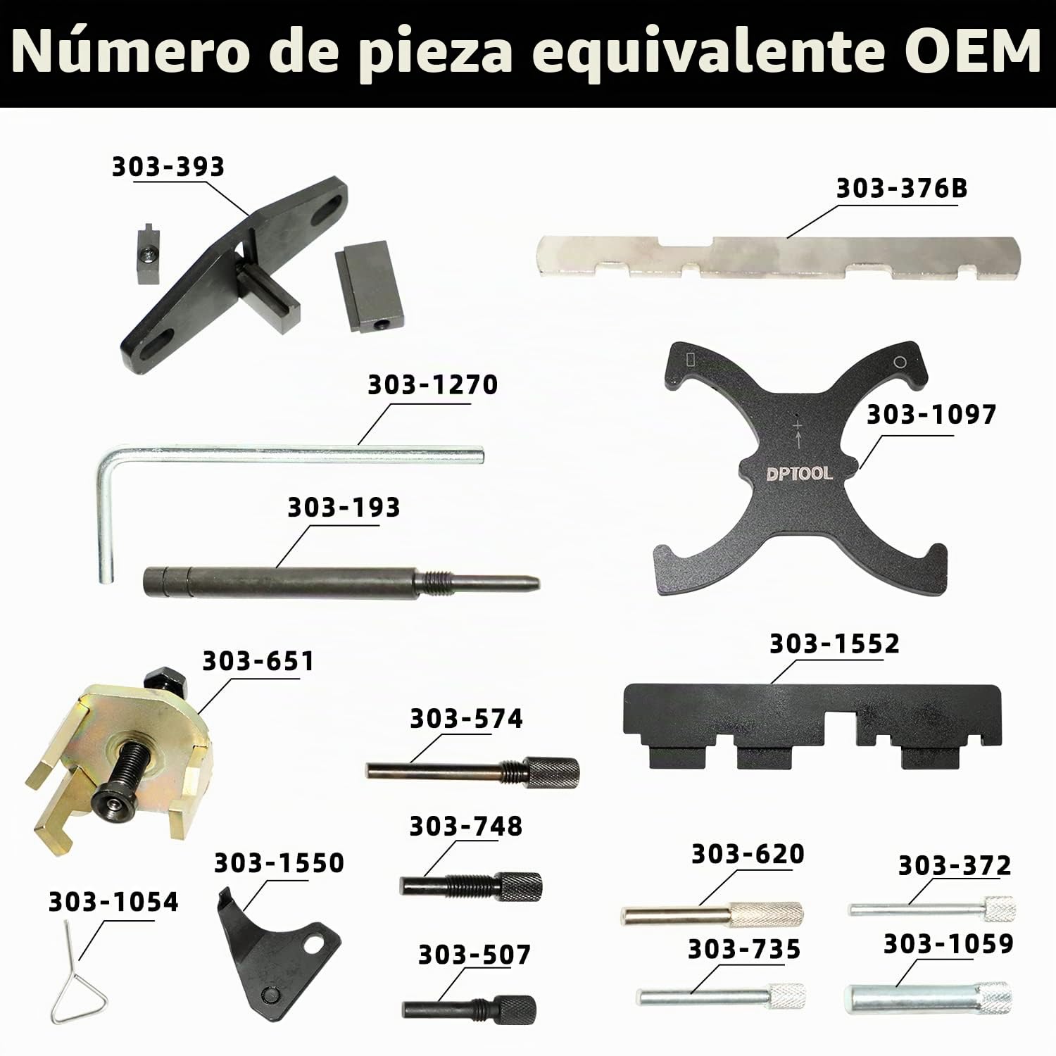 DPTOOL Kit de sincronización del Motor Compatible con Herramientas de Bloqueo del Volante del árbol de levas Ford Mazda 1.4 1.6 1.8 2.0 Di/TDCi/TDDi ECOBOOST