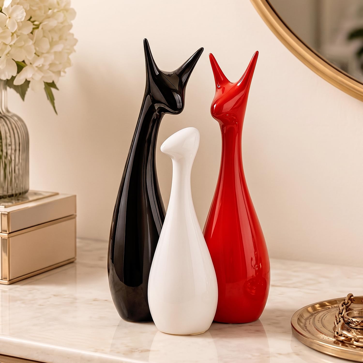Hugging Couple Sculpture - Romantic Ceramic Figurine -5