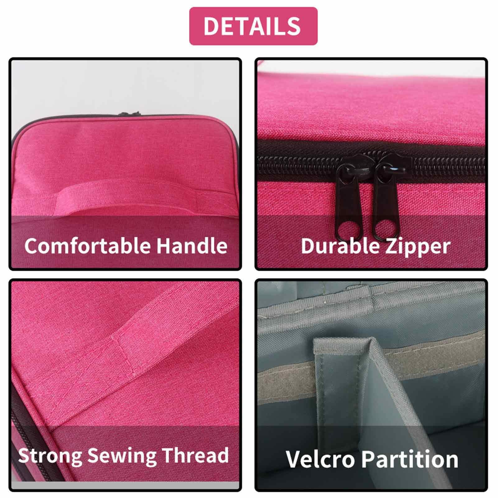 Quoyiyo Nagellack-Organizer Tasche – Doppellagig Mit Schwamm-Einsatz, Für Bis Zu 30 Flaschen (15 Ml), Inklusive Trocknerfach