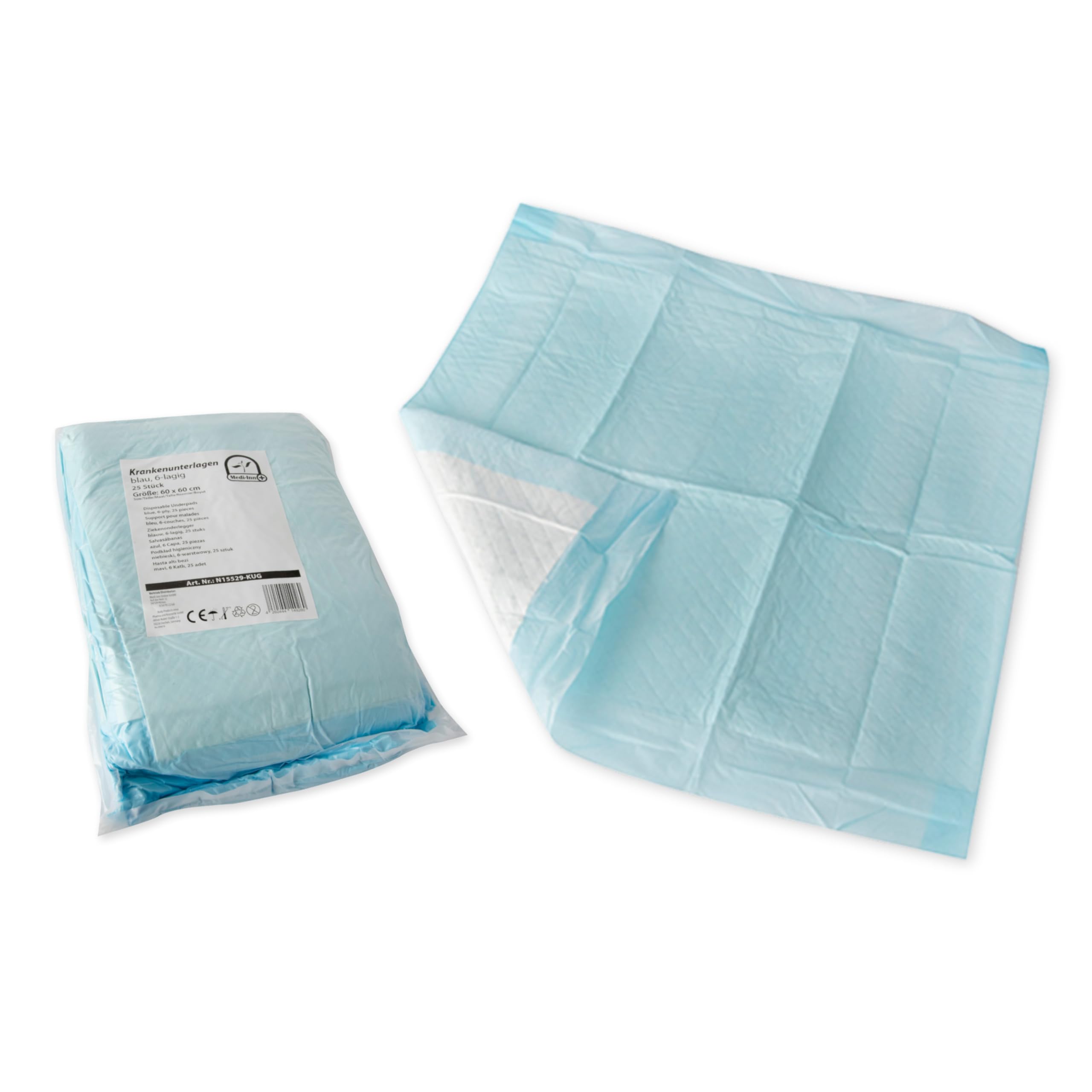 Medi-Inn Krankenunterlagen 60 x 60 cm, 6-lagig, (4 x 25 = 100 Stück)