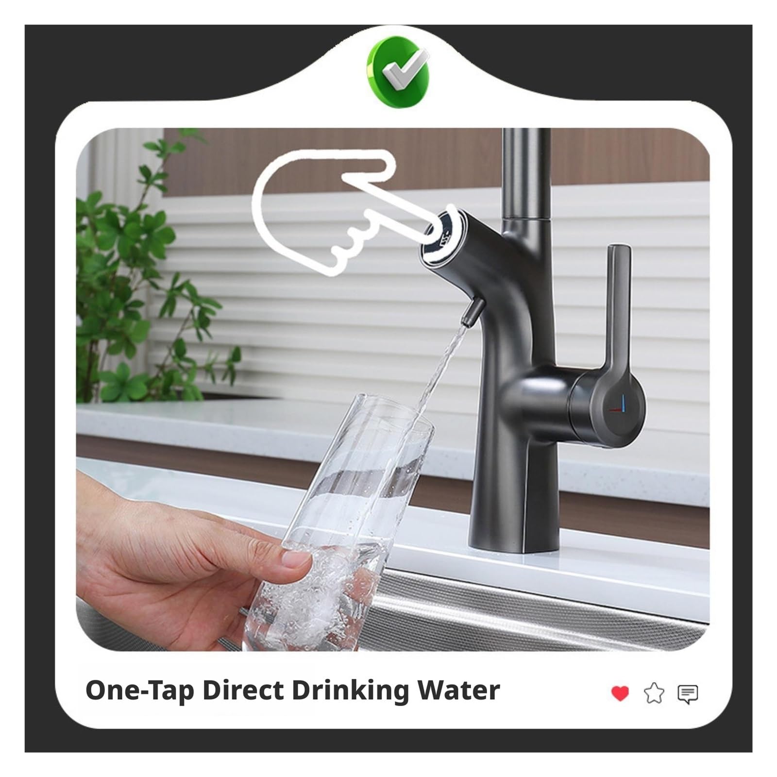 Grifo de baño, Grifo de cocina SUS304 3 en 1, grifo extraíble agua potable filtrada, válvula mezcladora cepillada frío y caliente