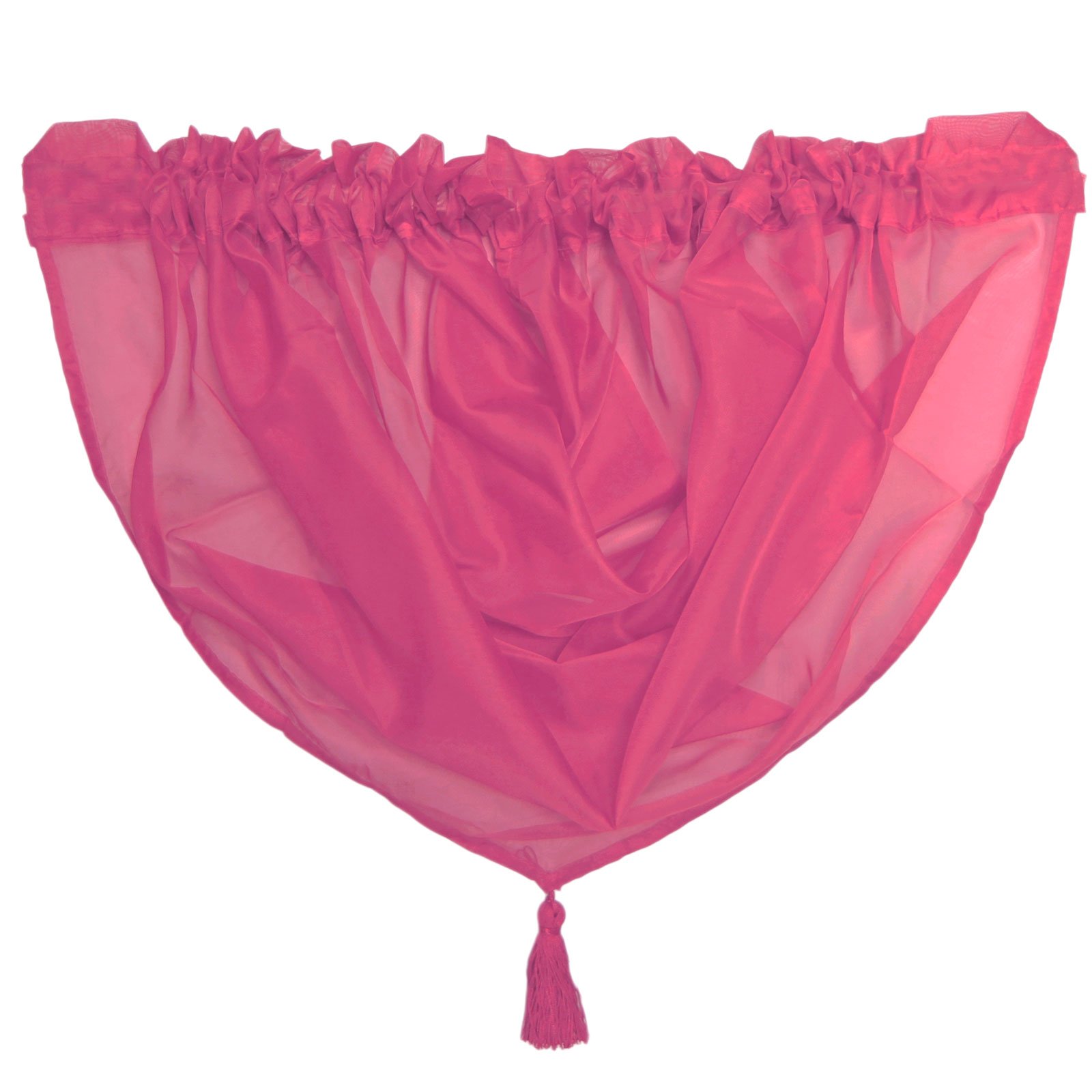 Just Contempo Tasseled Slot Top Voile Swag, Cerise Pink, 22 x 18-Inch