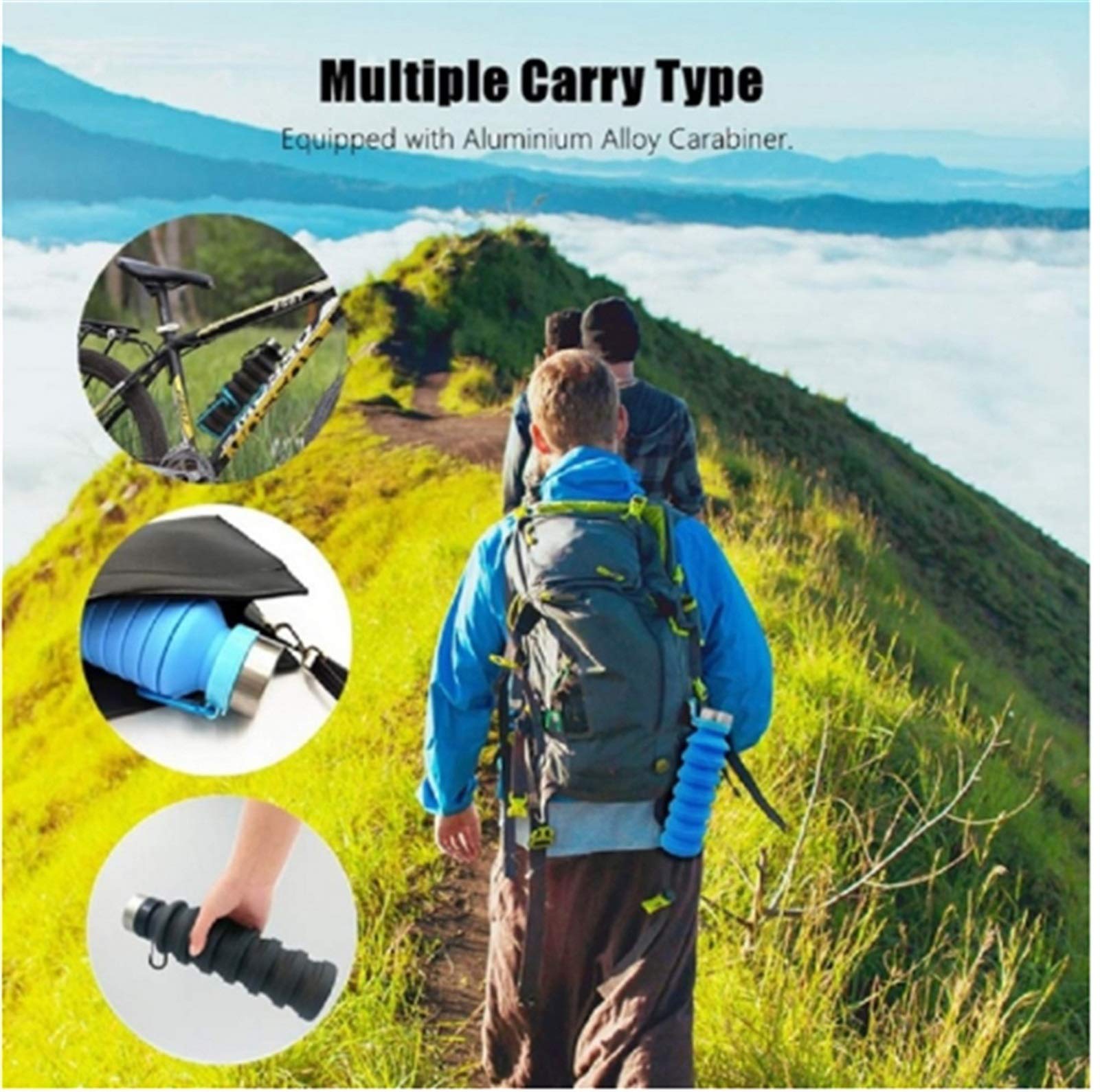 MRKU 1 Tazza Pieghevole in Silicone Portatile da Viaggio per Sport all'Aria Aperta, Retrattile, telescopica, per casa e Campeggio