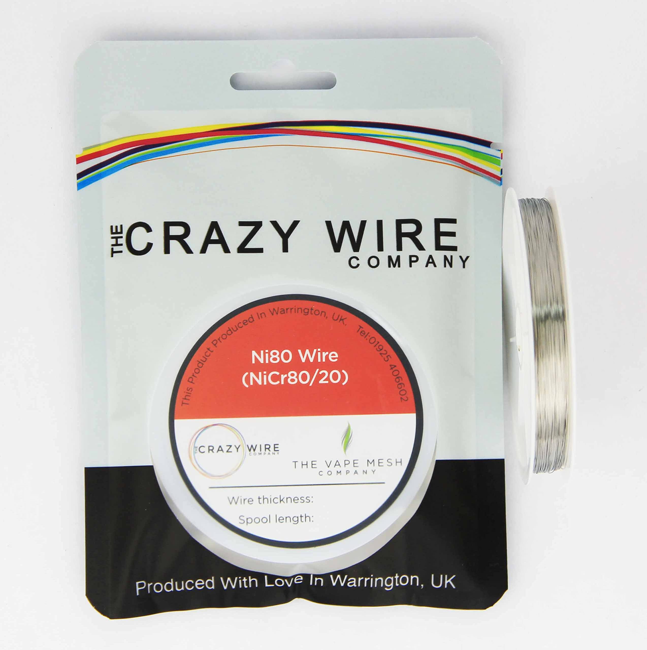 Nichrome Ni80 Resistance Wire - 100ft Spool, 20G-38G Gauges, UK Made (32 AWG - 35.58 Ωm)