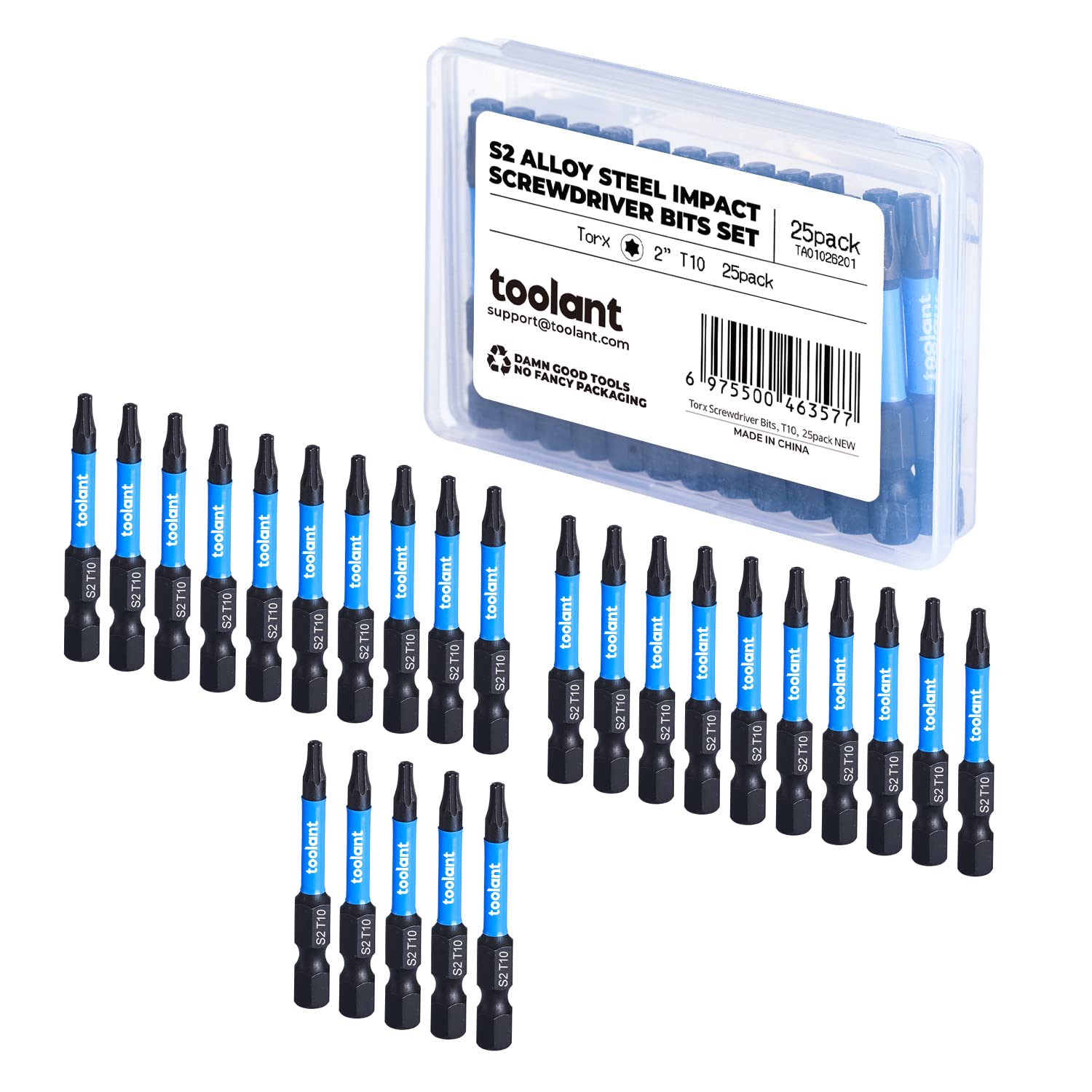 toolant 25PCS T10 2" Impact Torx Bits S2 Steel