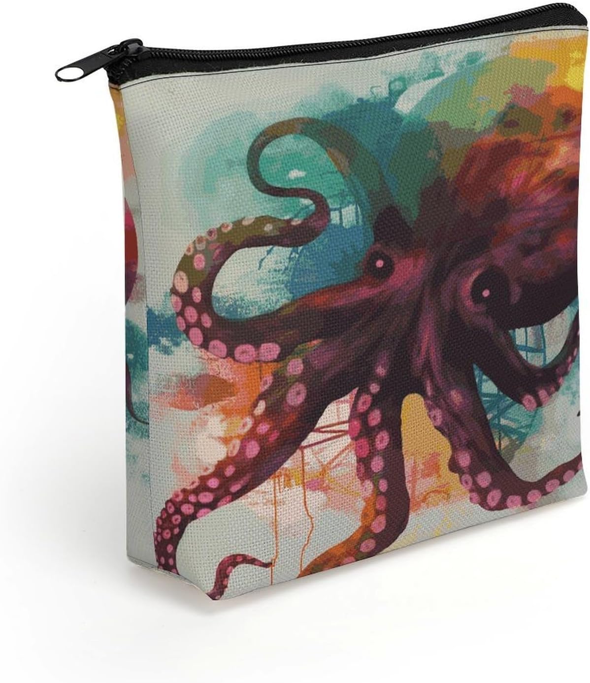 Abstract Colorful Octopus Makeup Bag Cosmetic Pouch Toiletry Bag