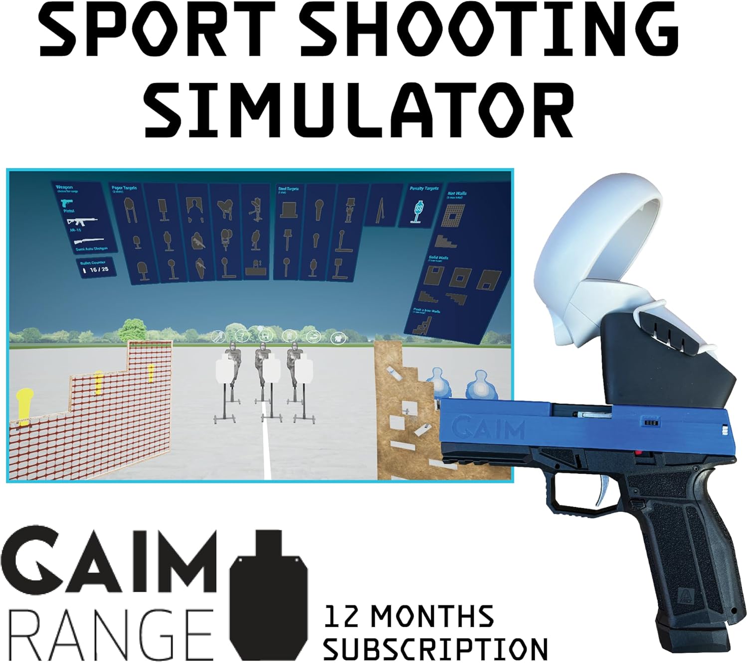 GAIM virtual range interface with various target options