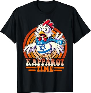 Israrel Flag Kapparot Time Jewish High Holiday Rooster T-Shirt