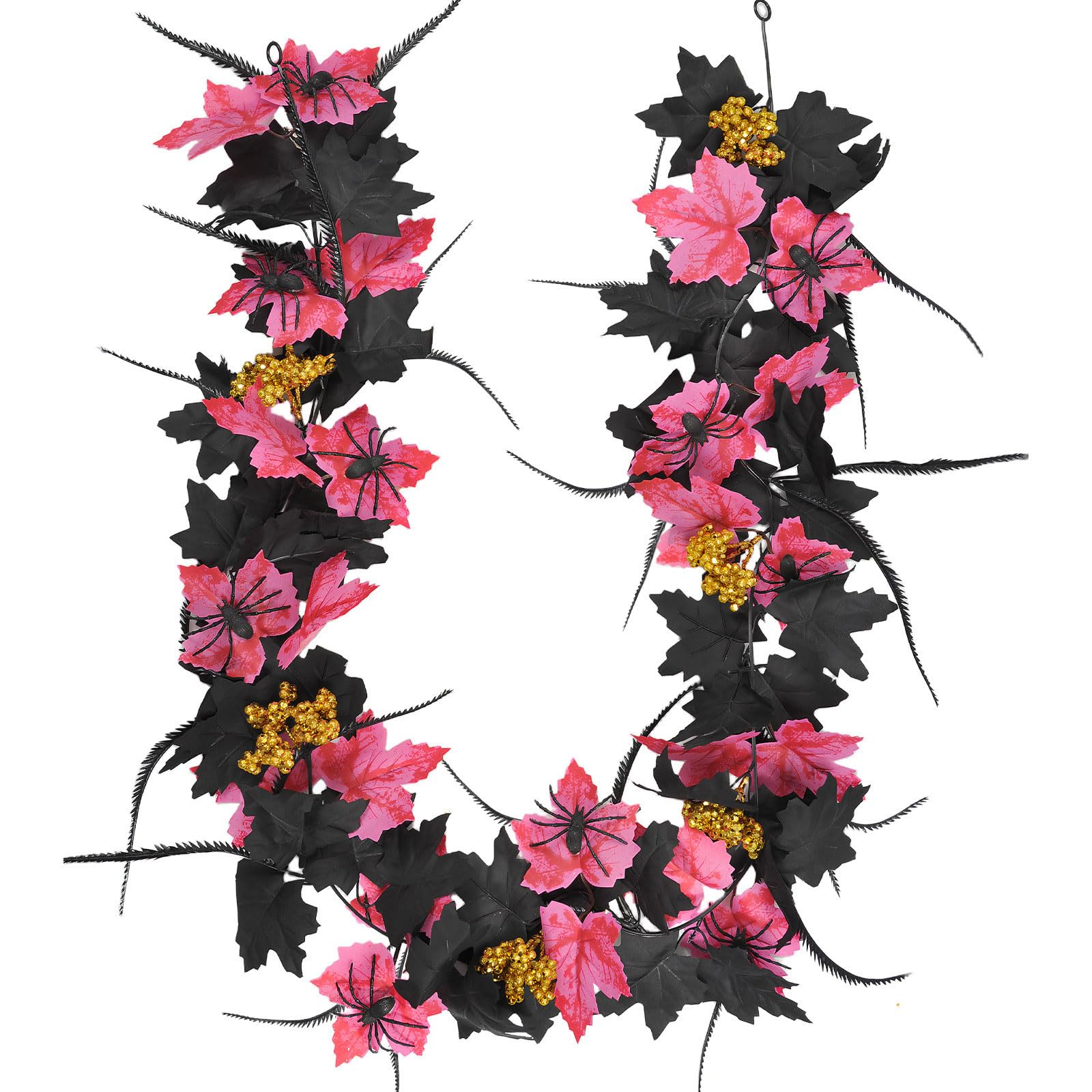 TFAOYS Halloween Maples Garlands Fall Home Decoration with Silk Flower for Autumn Party Arrangements Bendable Silk Maple Garland Halloween Fall Home Decor with Artificial for Party