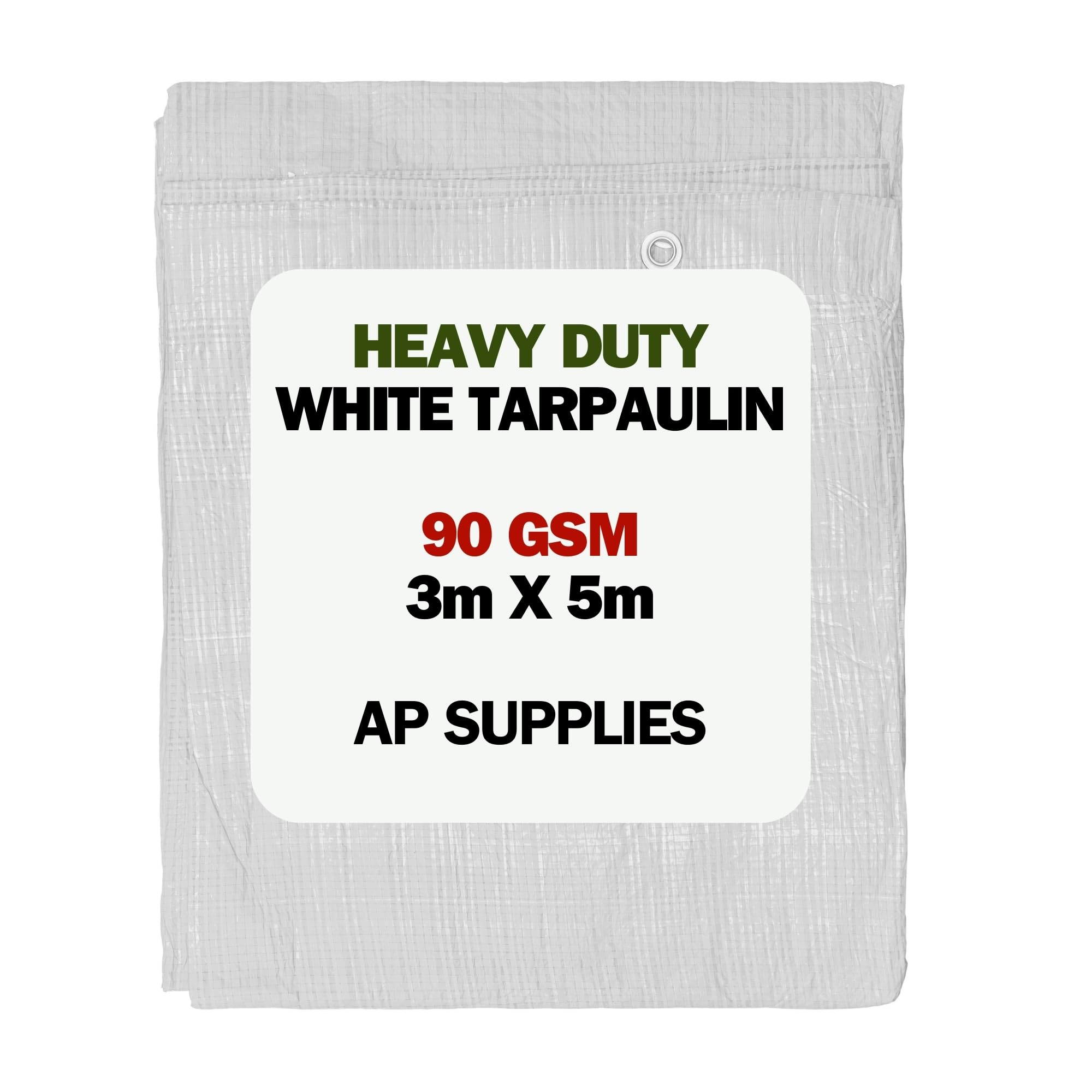 AP Supplies White M-Grade Tarpaulin 3M X 5M from B&Q