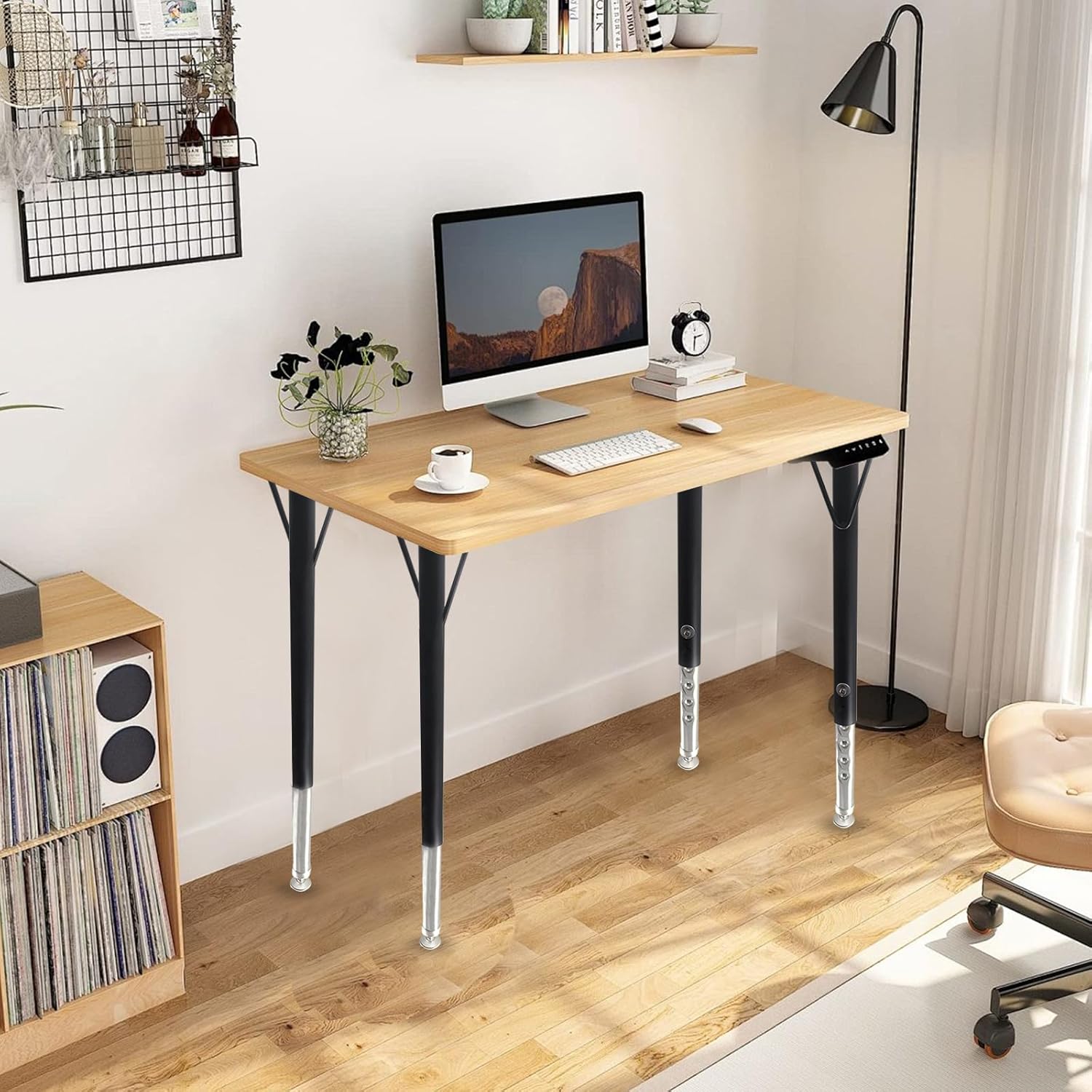 Height-Adjustable Metal Table Legs, ranging from 20-30 inch (51 to 76cm). DIY Table Legs for Home Offices. Furniture Table Leg Set (4 Pieces, Black)