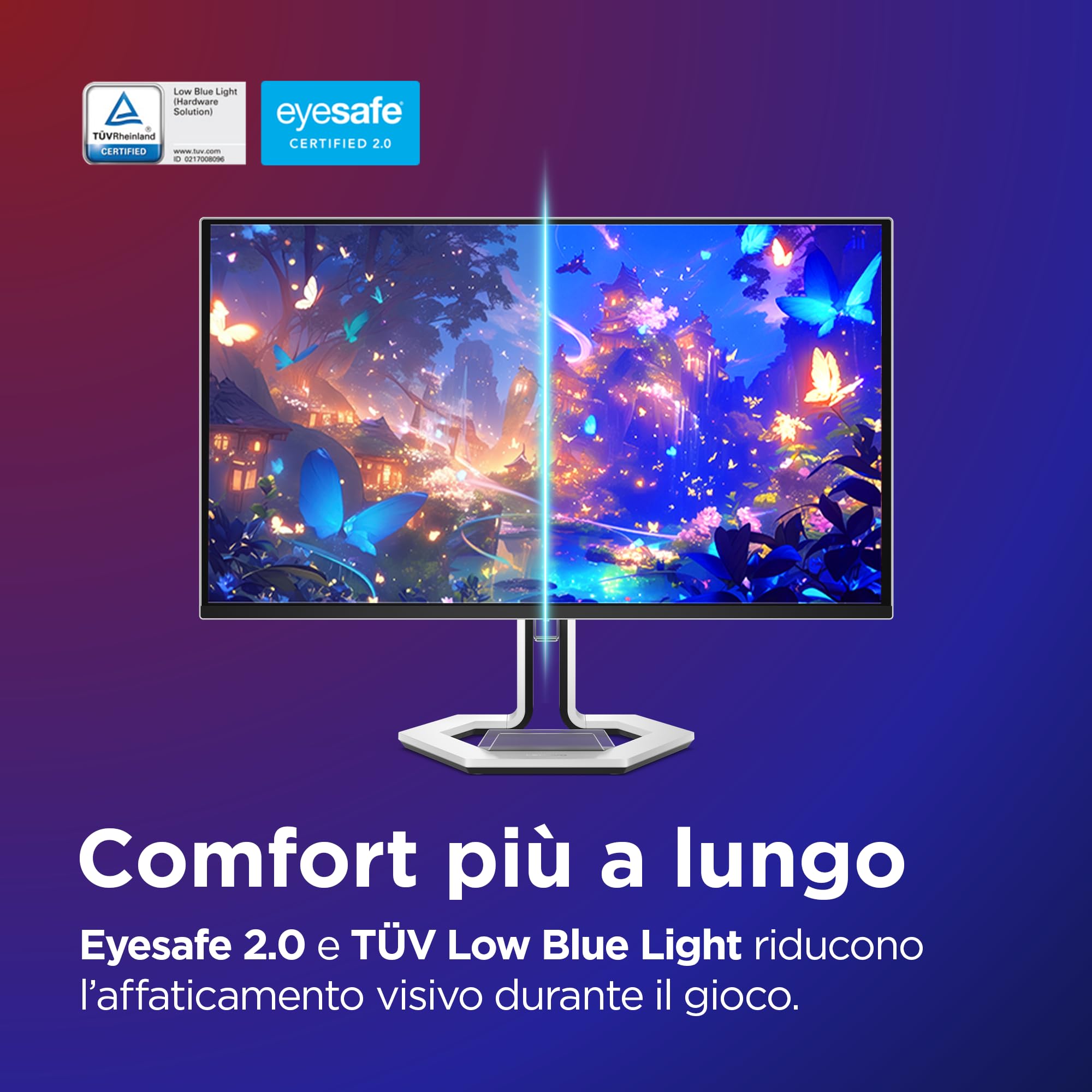 Lenovo Legion Pro 27Q‑10 Monitor Gaming 27 Pollici QHD QD‑OLED, 280Hz, 0,03ms, FreeSync Premium Pro, HDMI 2.1, DisplayPort, Ideale per Esport e Gaming Competitivo
