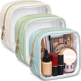 Abbylike Juego de 3 bolsas de maquillaje tran...