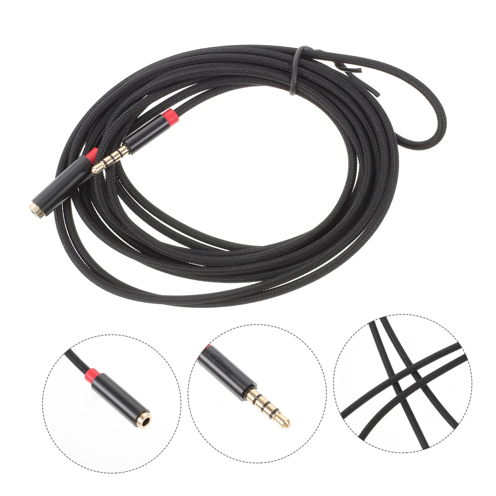 OSALADI 5pièces Câble Audio Stéréo Rallonge Jack Pouce Compatible Ordinateur Écouteurs Pratique Et Fiable avec Support Microphone