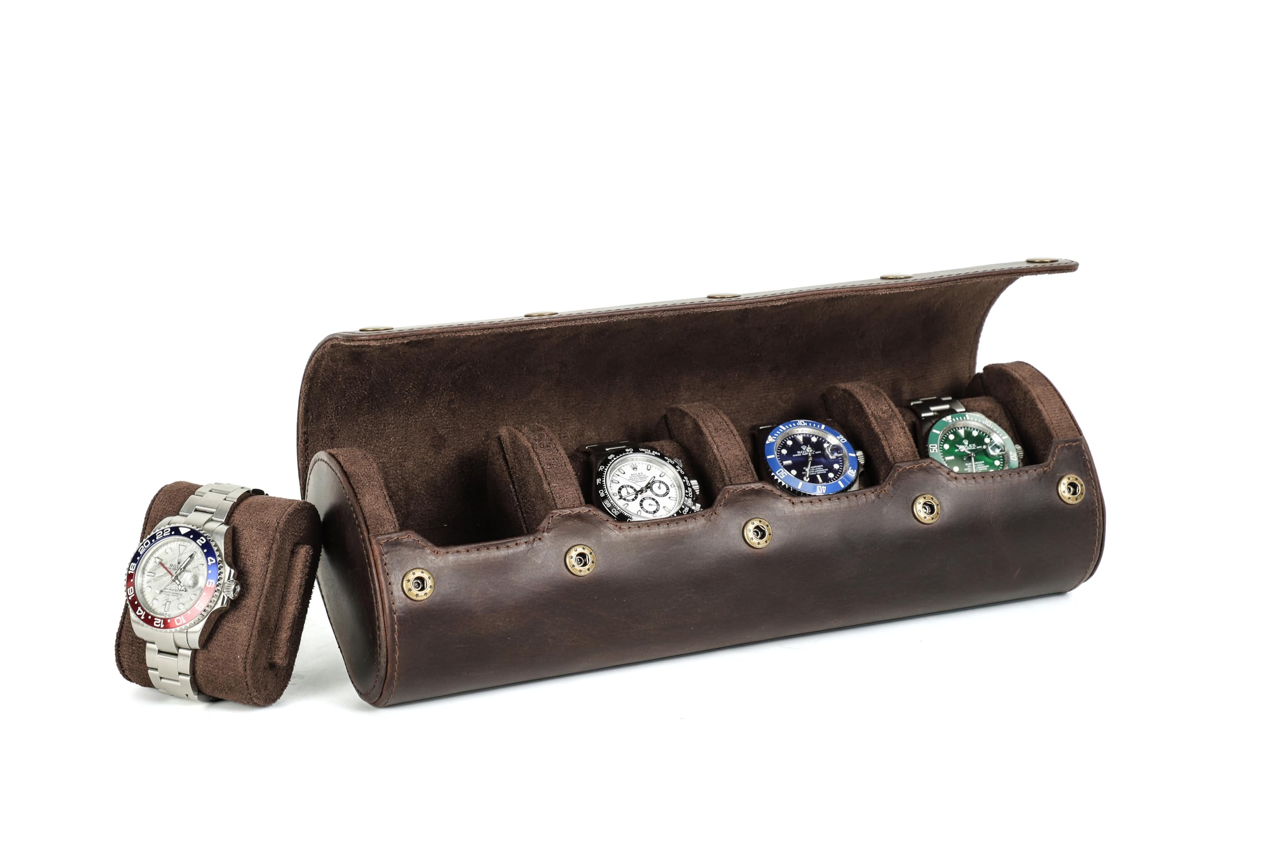 Zwart Leren Reisetui voor Horloges en Sieraden | Op voorraad