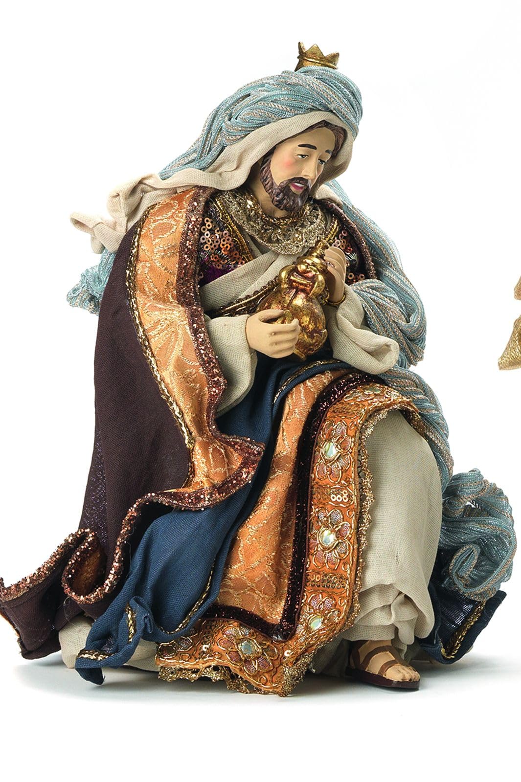 PABEN - Set de Reyes Magos para Nacimiento de 38,5 cm en resina, tela y madera (También disponible el grupo de Natividad)