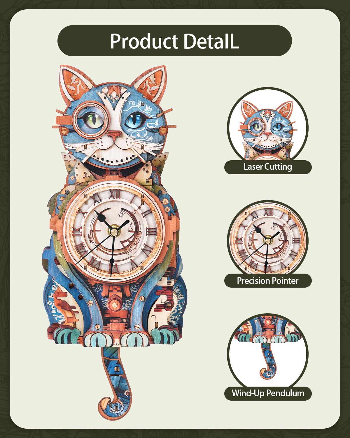 Puzzle in legno 3D per adulti - gatto detective