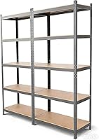 Vista 10 de ERGOMASTER Estantes de almacenamiento de garaje de 5 niveles, estantería de 2920 libras, estantería resistente, ajustable, sin pernos, organizador