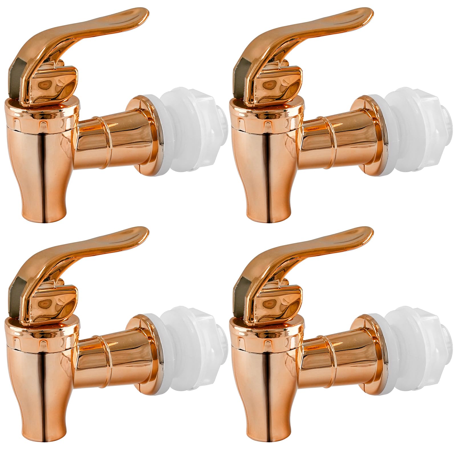 Biaungdo 4 Pcs Replacement Spigot for Beverage Dispenser, Rose Gold Push Style Beverage Dispenser Carafe Spigot Water Dispenser Replacement Spout Faucet