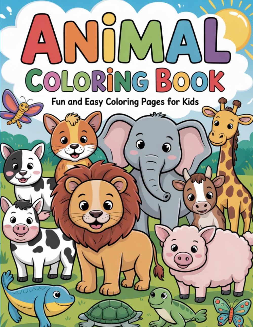 Animal Coloring Book for Kids Ages 3–5: Fun and Easy Animals for Preschoolers