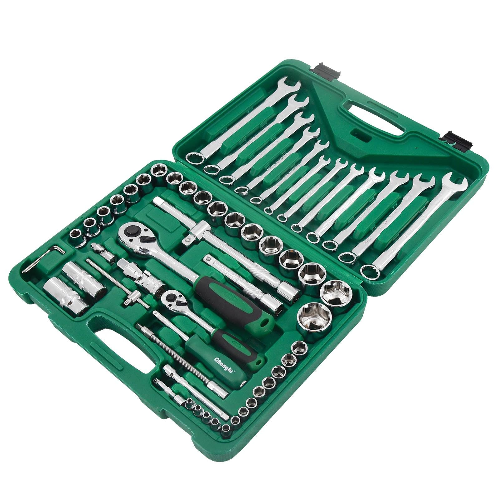 Amazon.co.jp: LCyindu 61ピース メカニックツールセット 1/4