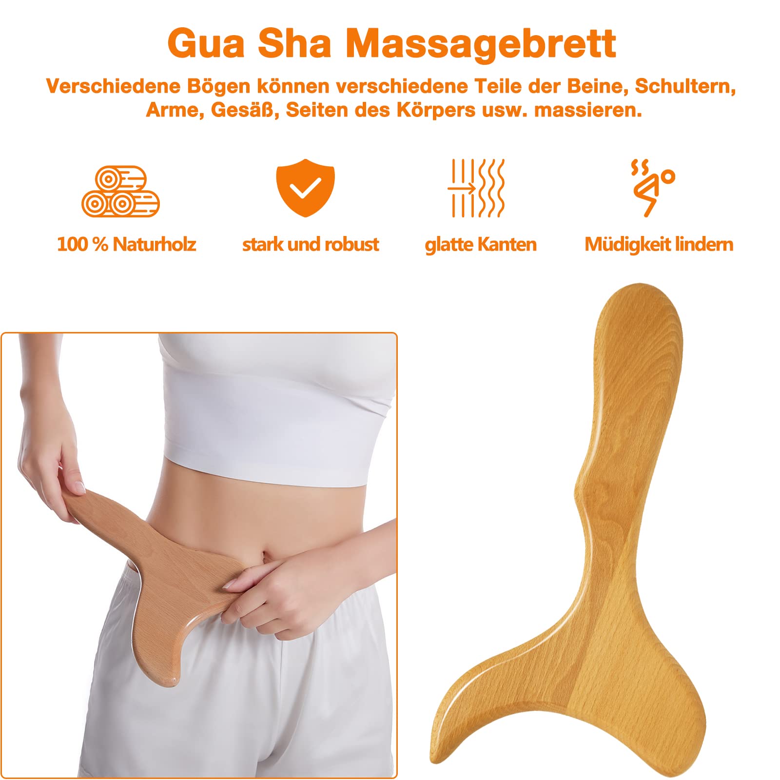 5 Maderotherapie Komplettset für Anti-Cellulite, Lymphdrainage und Gua Sha