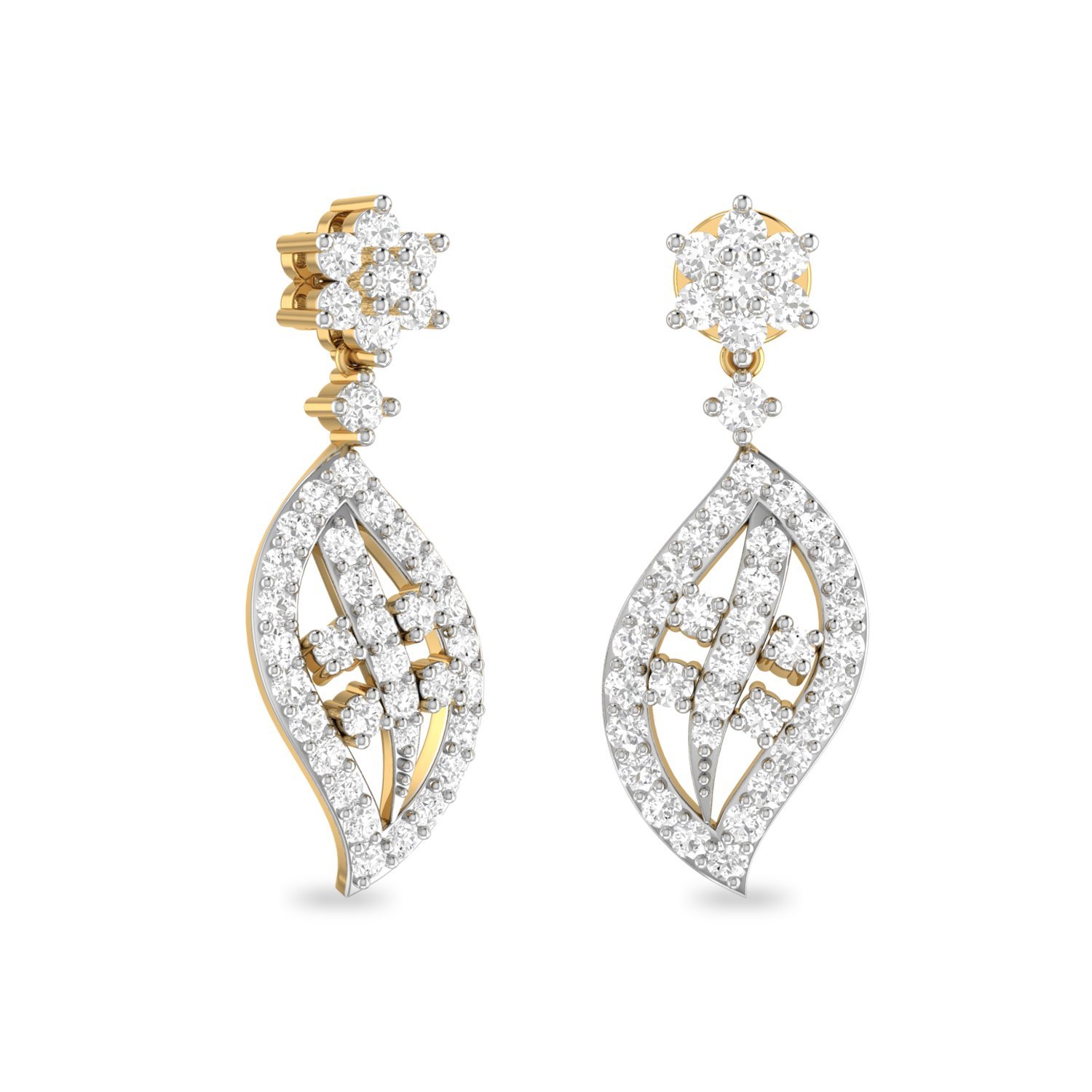 Aucent by PC Jeweller The Kaitie 18KT Yellow Gold and Diamond Earrings-image-25