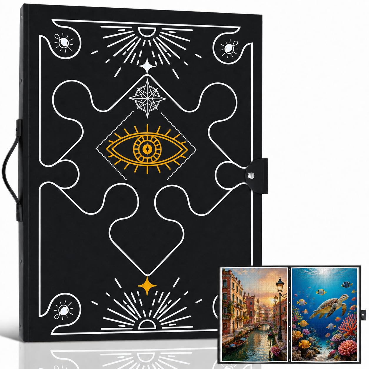 MIXPOET Puzzle Storage Folder, Puzzle Binder for 1000 Piece Puzzles Collection, 26 Pockets Puzzle Saver Book Holder, Puzzle Album for Finished Puzzles, Puzzle Accessories for Puzzles Enthusiasts