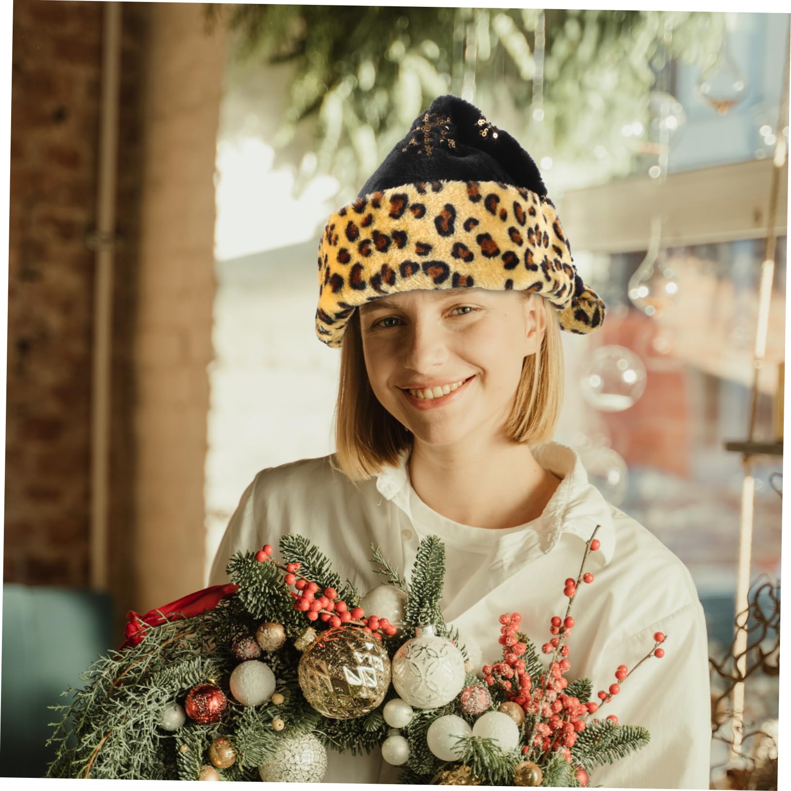 GALPADA 5piezas Sombrero De Navidad De Plush Para Adultos Accesorio Festivo De Fiesta Para Celebraciones y Fotografía Navideña