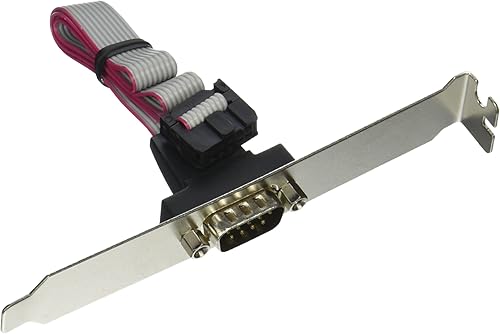 C2G Legrand DB9 - Soporte de puerto de expansión serie RS232 macho, adaptador de PC gris con soporte de placa base, soporte de puerto de expansión