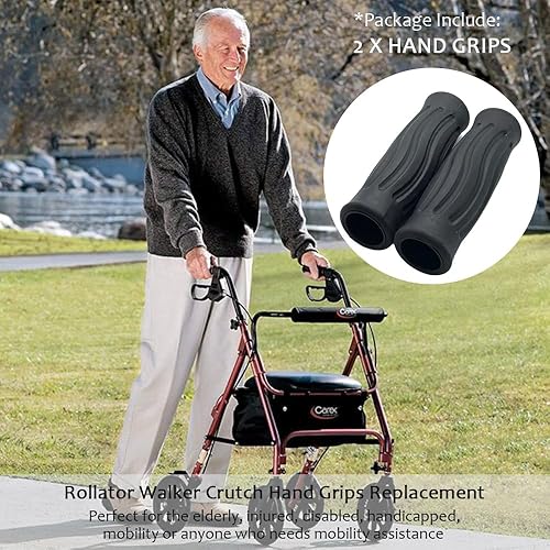 Miniatura 4 de Rollator Walker - Agarraderas de mano de repuesto para ancianos y pacientes discapacitados, accesorios de 1 pulgada, 2 unidades