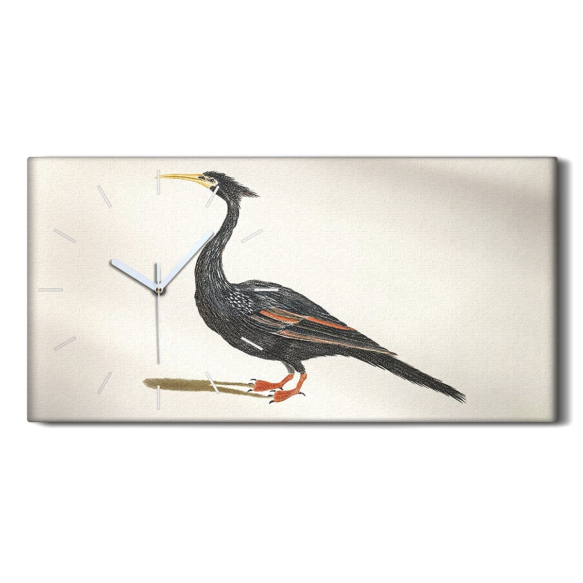 Art Moderne Horloge sur Toile 60x30cm Anti Tic-Tac Animaux Image Salon