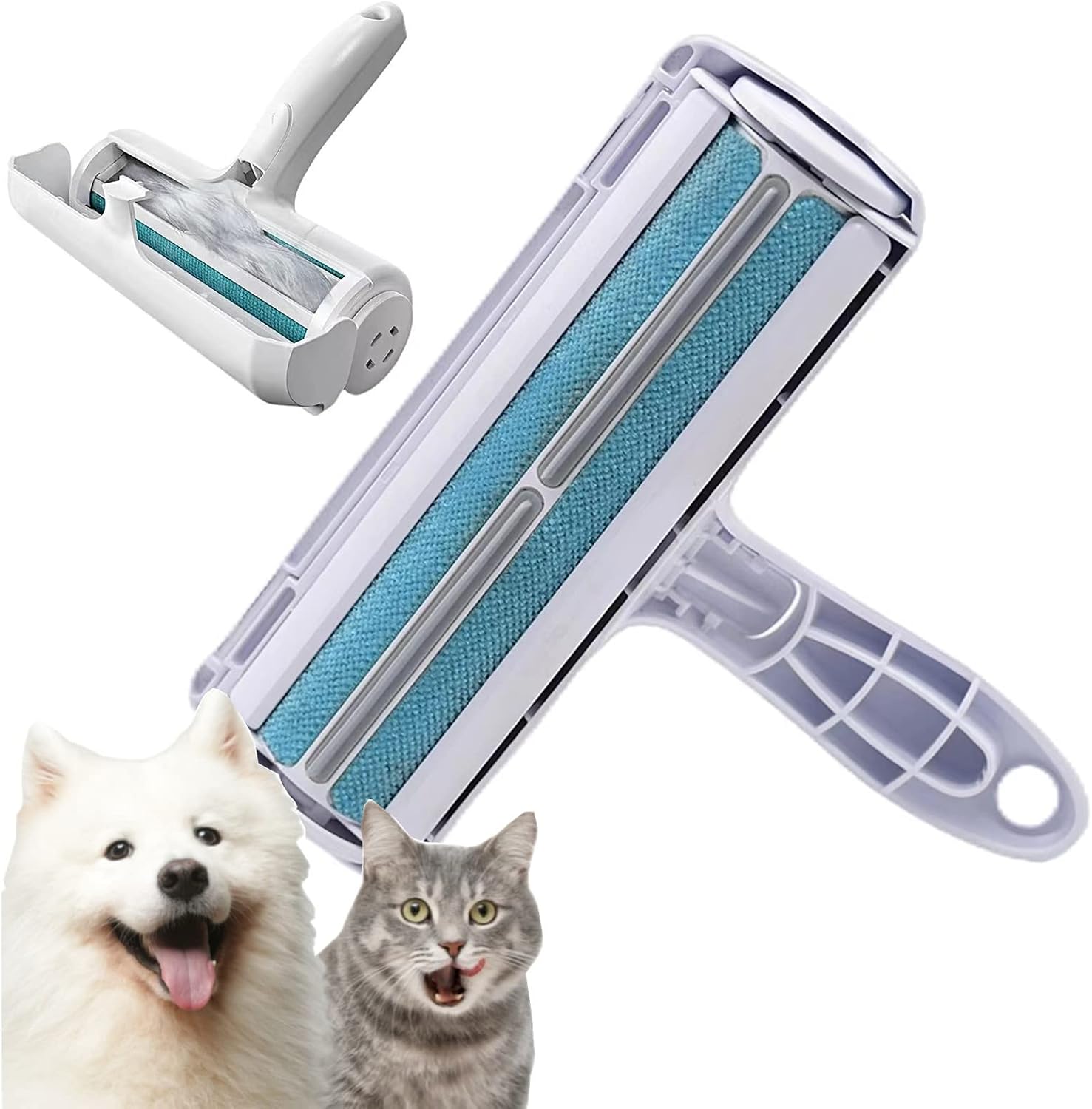 Pet Hair Remover, Washable and Reusable Roller Type Lint Sticker for Removing Pet, Cat and Dog Hair from Carpets, Furniture, Beds and Cars.